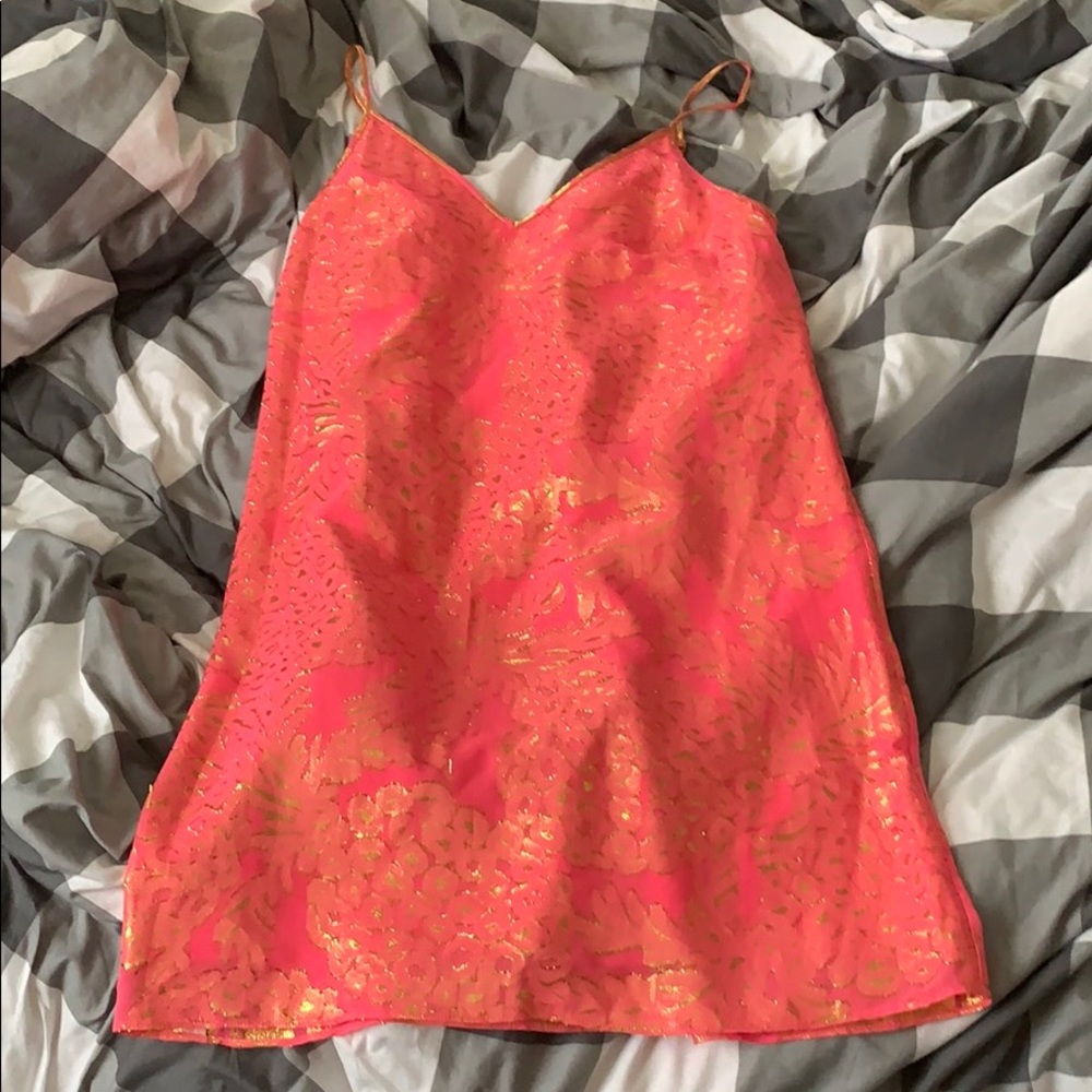 Lilly Pulitzer Lelasilk Coral Reef Pineapple dress